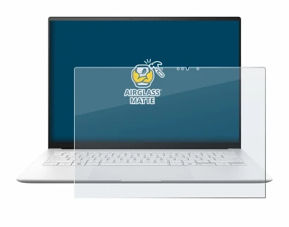 Immagine del dispositivo ASUS ZenBook S 14 UX5406 con un'ampia varietà di protezioni per lo schermo.