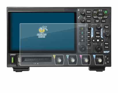 Immagine del dispositivo Rigol DHO914 con un'ampia varietà di protezioni per lo schermo.