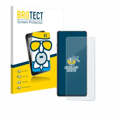 Parte frontale di una confezione del prodotto con il logo del marchio BROTECT. Accanto è raffigurato il dispositivo OnePlus 13