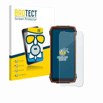 Parte frontale di una confezione del prodotto con il logo del marchio BROTECT. Accanto è raffigurato il dispositivo Blackview