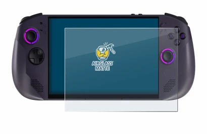 Immagine del dispositivo Lenovo Legion Go S con un'ampia varietà di protezioni per lo schermo.