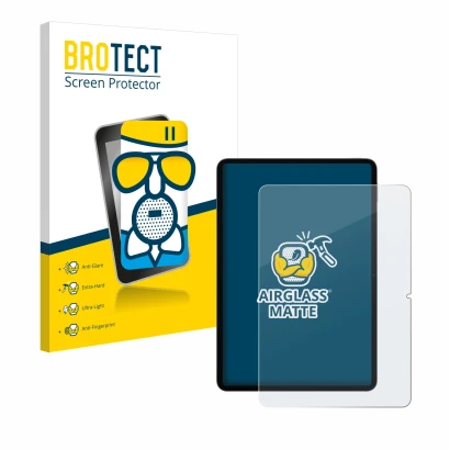 Parte frontale di una confezione del prodotto con il logo del marchio BROTECT. Accanto è raffigurato il dispositivo Xiaomi Pad