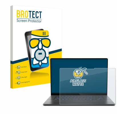 Parte frontale di una confezione del prodotto con il logo del marchio BROTECT. Accanto è raffigurato il dispositivo ASUS ROG Z