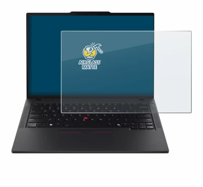 Immagine del dispositivo Lenovo ThinkPad T14 Gen 6 con un'ampia varietà di protezioni per lo schermo.