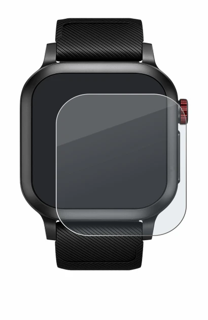 Immagine del dispositivo Haylou Iron Neo 1.95" con un'ampia varietà di protezioni per lo schermo.