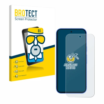 Parte frontale di una confezione del prodotto con il logo del marchio BROTECT. Accanto è raffigurato il dispositivo Google Pix