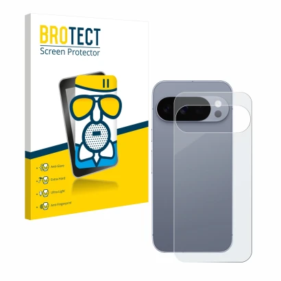 Parte frontale di una confezione del prodotto con il logo del marchio BROTECT. Accanto è raffigurato il dispositivo Google Pix