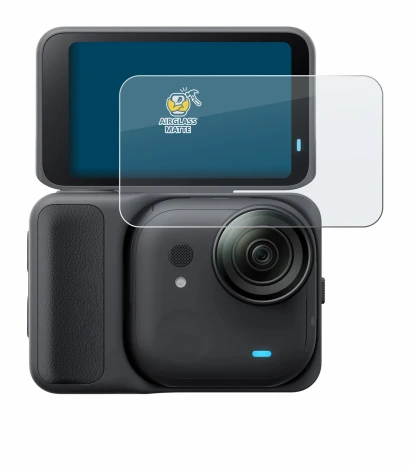 Immagine del dispositivo Insta360 Go Ultra con un'ampia varietà di protezioni per lo schermo.