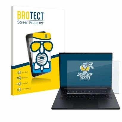 Parte frontale di una confezione del prodotto con il logo del marchio BROTECT. Accanto è raffigurato il dispositivo Razer Blad