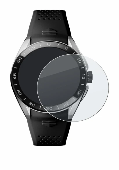 Immagine del dispositivo TAG Heuer Connected Calibre E5 (45 mm) con un'ampia varietà di protezioni per lo schermo.