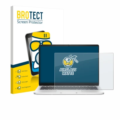 Parte frontale di una confezione del prodotto con il logo del marchio BROTECT. Accanto è raffigurato il dispositivo Dell Pro 1