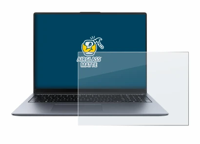 Immagine del dispositivo Huawei MateBook D 16 2024 con un'ampia varietà di protezioni per lo schermo.