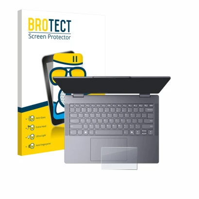 Parte frontale di una confezione del prodotto con il logo del marchio BROTECT. Accanto è raffigurato il dispositivo Lenovo Ide