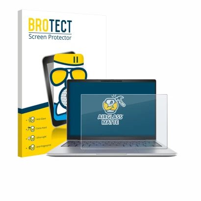 Parte frontale di una confezione del prodotto con il logo del marchio BROTECT. Accanto è raffigurato il dispositivo HP EliteBo