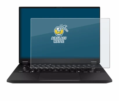 Immagine del dispositivo ASUS TUF Gaming A14 con un'ampia varietà di protezioni per lo schermo.