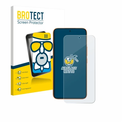 Parte frontale di una confezione del prodotto con il logo del marchio BROTECT. Accanto è raffigurato il dispositivo Xiaomi Red