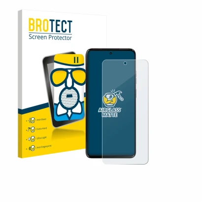 Parte frontale di una confezione del prodotto con il logo del marchio BROTECT. Accanto è raffigurato il dispositivo Motorola M