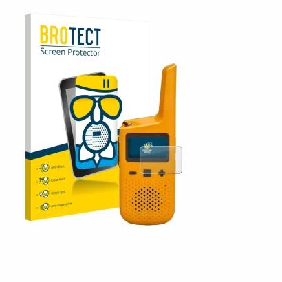 Parte frontale di una confezione del prodotto con il logo del marchio BROTECT. Accanto è raffigurato il dispositivo Motorola T