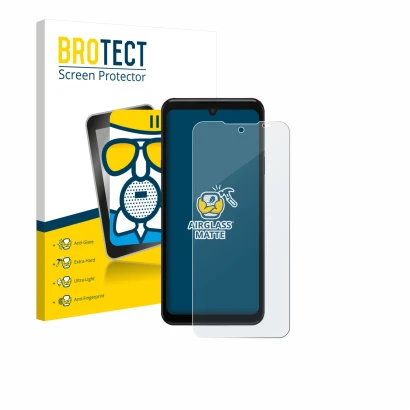 Parte frontale di una confezione del prodotto con il logo del marchio BROTECT. Accanto è raffigurato il dispositivo Sunmi L3 c