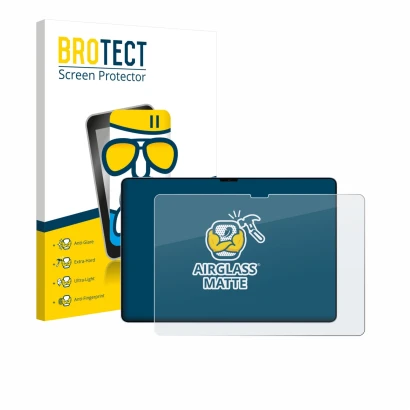 Parte frontale di una confezione del prodotto con il logo del marchio BROTECT. Accanto è raffigurato il dispositivo Xiaomi Pad