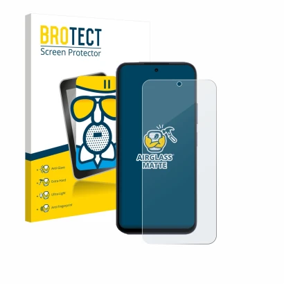 Parte frontale di una confezione del prodotto con il logo del marchio BROTECT. Accanto è raffigurato il dispositivo Oppo A6x 4