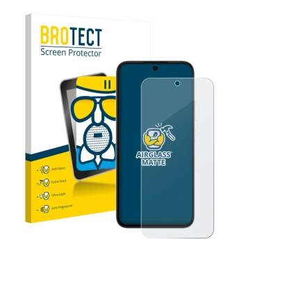 Parte frontale di una confezione del prodotto con il logo del marchio BROTECT. Accanto è raffigurato il dispositivo Oppo A6s 5