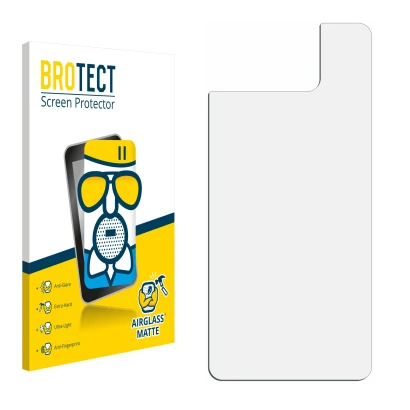 Parte frontale di una confezione del prodotto con il logo del marchio BROTECT. Accanto si trova la protezione per lo schermo c