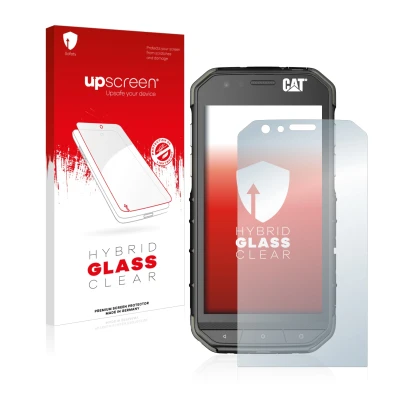 Parte frontale di una confezione del prodotto con il logo del marchio upscreen. Accanto è raffigurato il dispositivo Caterpill