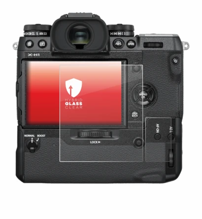 Immagine del dispositivo Fujifilm X-H1 con un'ampia varietà di protezioni per lo schermo.