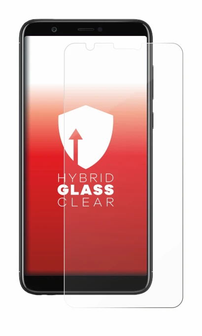 Immagine del dispositivo Huawei P smart 2018 con un'ampia varietà di protezioni per lo schermo.