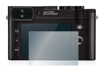 Immagine del dispositivo Leica Q2 con un'ampia varietà di protezioni per lo schermo.