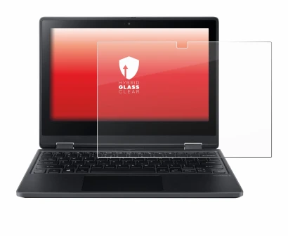 Immagine del dispositivo Acer TravelMate Spin B3 con un'ampia varietà di protezioni per lo schermo.