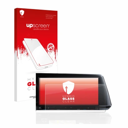 Parte frontale di una confezione del prodotto con il logo del marchio upscreen. Accanto è raffigurato il dispositivo Volkswage