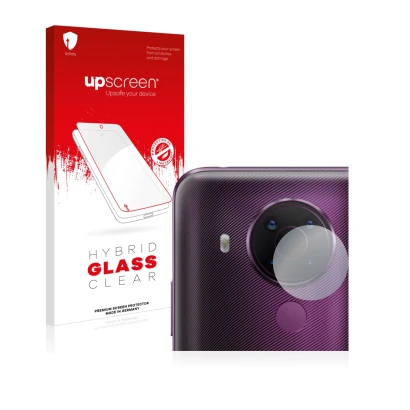 Parte frontale di una confezione del prodotto con il logo del marchio upscreen. Accanto è raffigurato il dispositivo Nokia 5.4