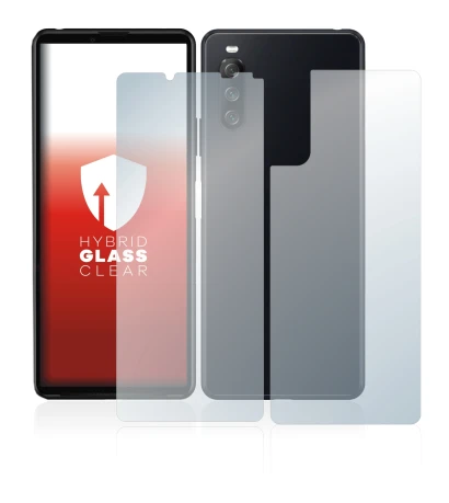 Immagine del dispositivo Sony Xperia 10 III (Fronte+Retro) con un'ampia varietà di protezioni per lo schermo.