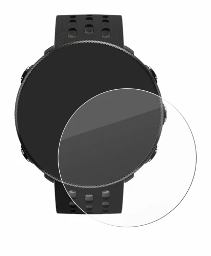 Immagine del dispositivo Polar Vantage M2 con un'ampia varietà di protezioni per lo schermo.