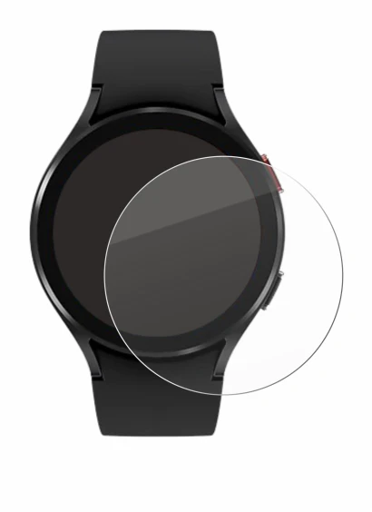 Immagine del dispositivo Samsung Galaxy Watch 4 (44mm) con un'ampia varietà di protezioni per lo schermo.