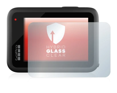 Immagine del dispositivo GoPro Hero 10 Black con un'ampia varietà di protezioni per lo schermo.