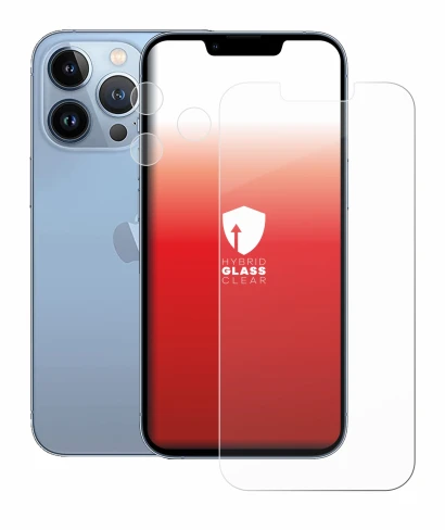 Immagine del dispositivo Apple iPhone 13 Pro (Fronte+Fotocamera) con un'ampia varietà di protezioni per lo schermo.