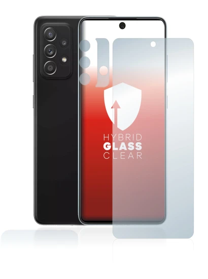 Immagine del dispositivo Samsung Galaxy A52 5G (Fronte+Fotocamera) con un'ampia varietà di protezioni per lo schermo.