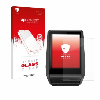 Parte frontale di una confezione del prodotto con il logo del marchio upscreen. Accanto è raffigurato il dispositivo Bosch Nyo