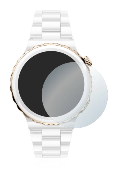 Immagine del dispositivo Huawei Watch GT 3 Pro Ceramic (43mm) con un'ampia varietà di protezioni per lo schermo.