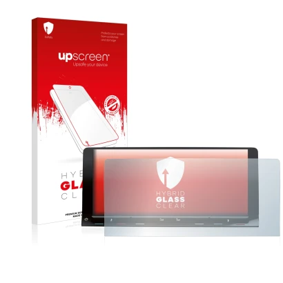 Parte frontale di una confezione del prodotto con il logo del marchio upscreen. Accanto è raffigurato il dispositivo Volkswage