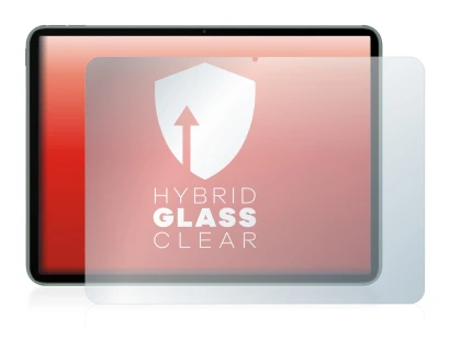 Immagine del dispositivo OnePlus Pad con un'ampia varietà di protezioni per lo schermo.