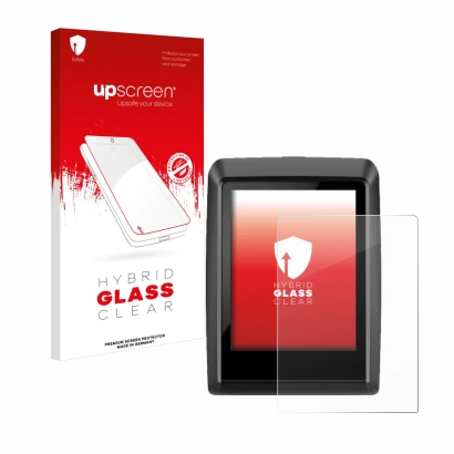 Parte frontale di una confezione del prodotto con il logo del marchio upscreen. Accanto è raffigurato il dispositivo Bosch Kio