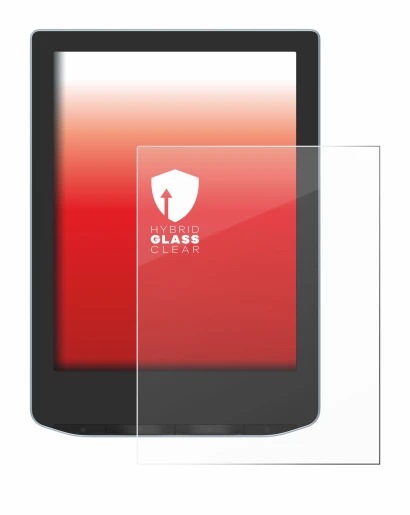 Immagine del dispositivo PocketBook Verse con un'ampia varietà di protezioni per lo schermo.