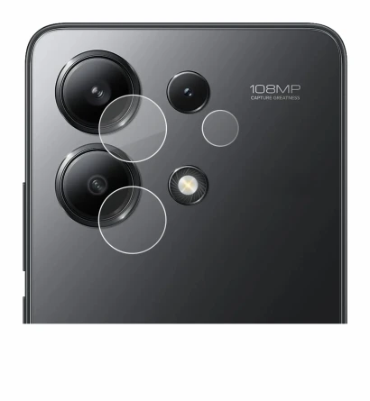 Immagine del dispositivo Xiaomi Redmi Note 13 (SOLO Fotocamera) con un'ampia varietà di protezioni per lo schermo.