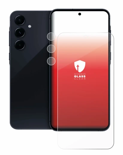 Immagine del dispositivo Samsung Galaxy A55 5G (Fronte+Fotocamera) con un'ampia varietà di protezioni per lo schermo.