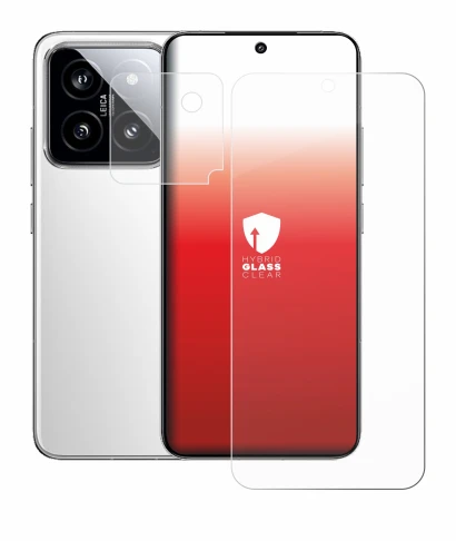 Immagine del dispositivo Xiaomi 14 (Fronte+Fotocamera) con un'ampia varietà di protezioni per lo schermo.