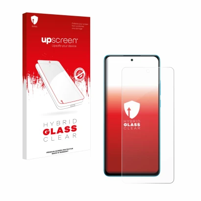 Parte frontale di una confezione del prodotto con il logo del marchio upscreen. Accanto è raffigurato il dispositivo OnePlus N